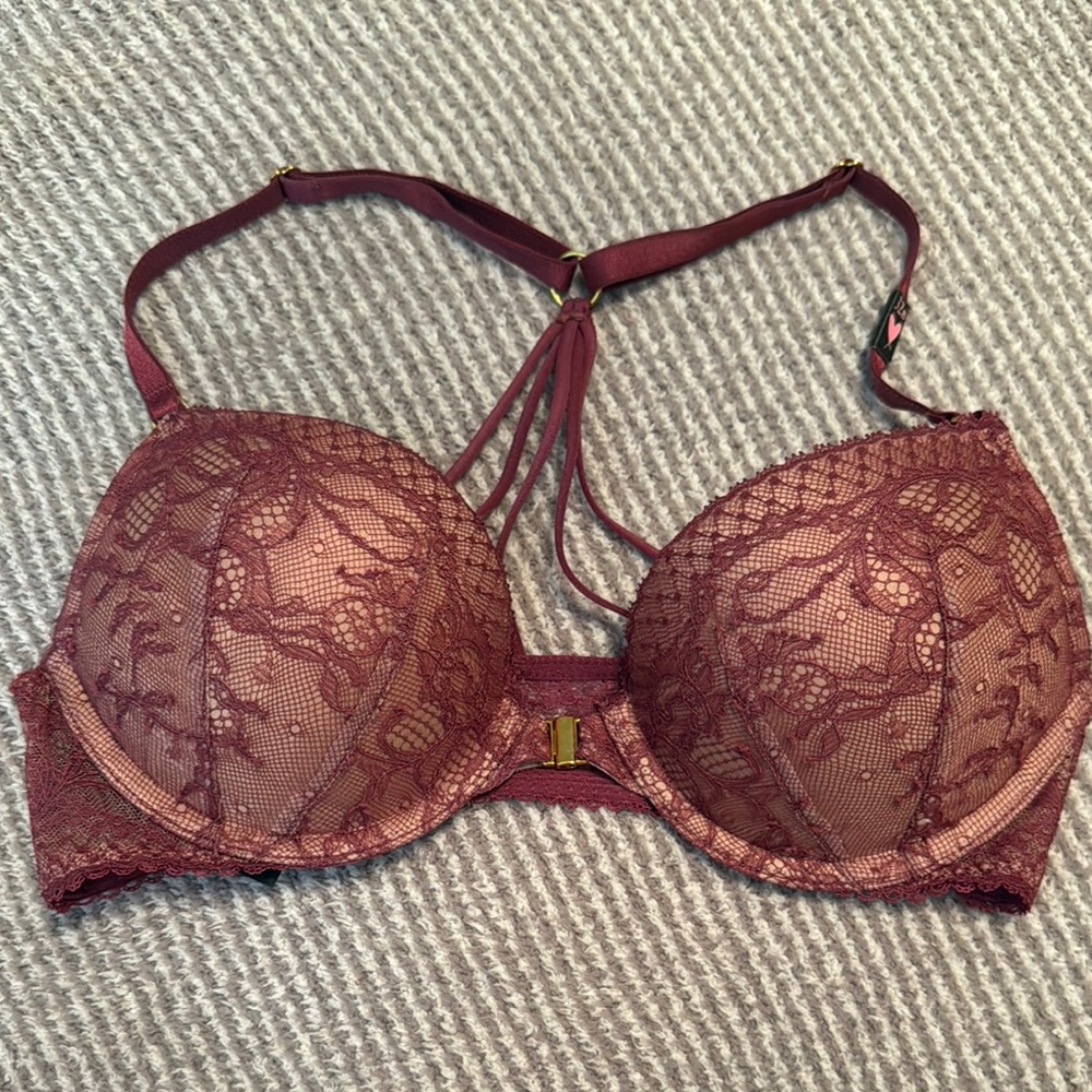 Victoria's Secret Burgundy Lace Bra